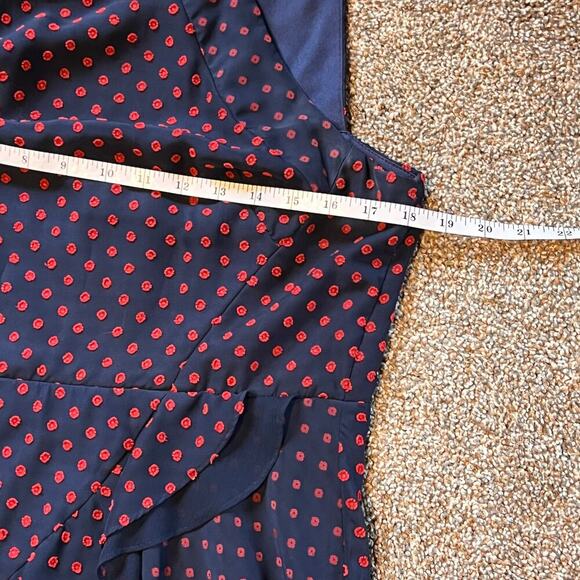 Eva Franco Maryanne - Navy and Red Polka Dot Midi Dress - Picture 10 of 11